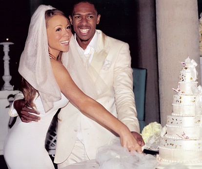 Mariah Carey and Nick Cannon on their wedding day