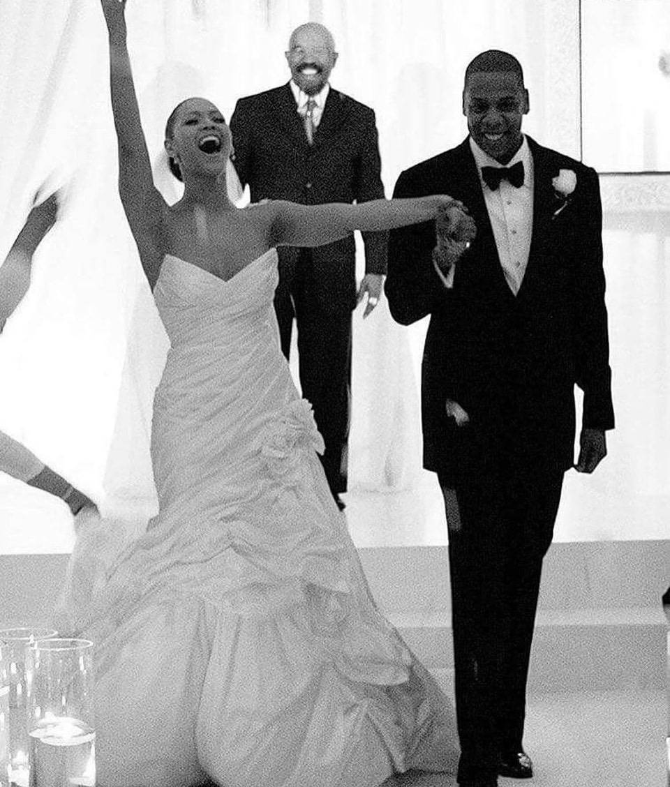 Beyonce Knowles on her wedding day