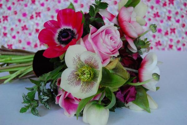spring anemone wedding bouquet