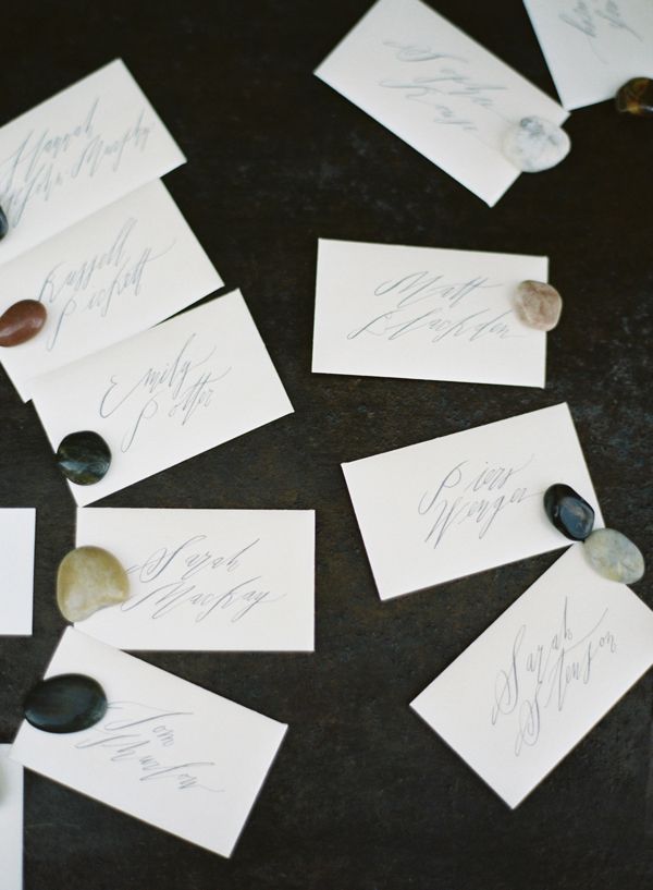 Betsy Dunlap Calligraphy Stone Escort Cards