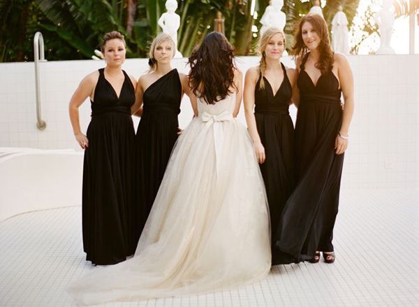 Black Tie Modern Bridesmaid Dresses Elegant