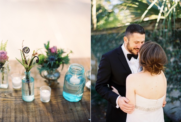 blue-glass-mason-jar-centerpiece-bride-groom-charleston