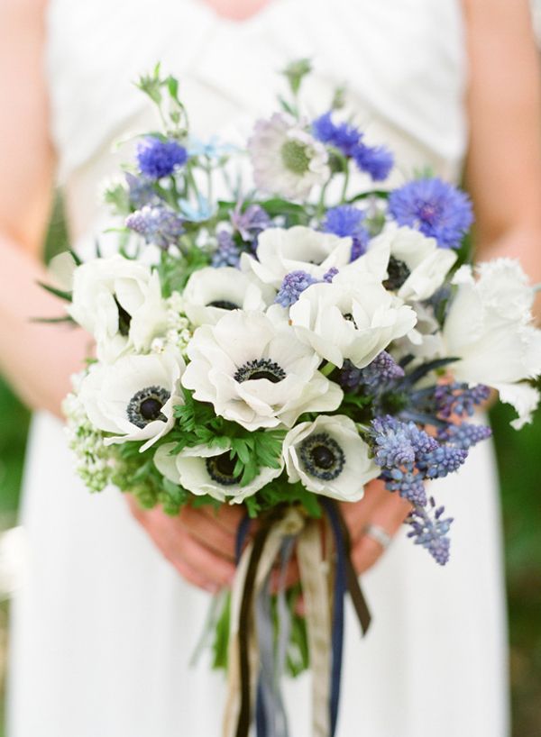 Blue White Spring Bridal Bouquet