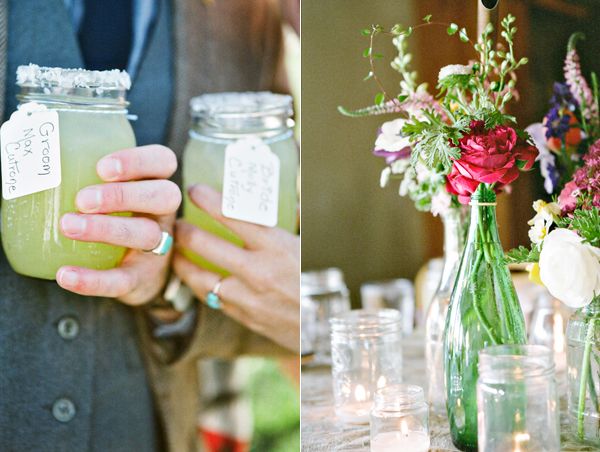 bride-groom-mason-jars-simple-colorful-centerpieces