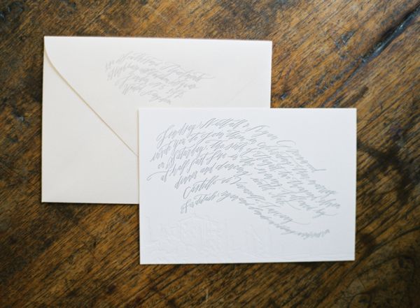 Calligraphy Letterpress Betsy Dunlap Wedding Invitations
