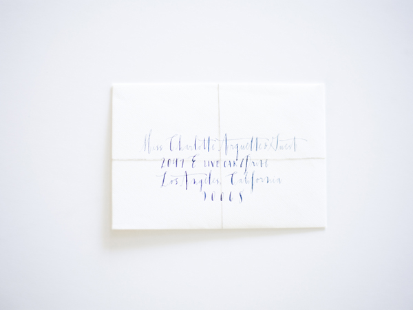 Calligraphy Wedding Envelope Writing Invitation Blue White