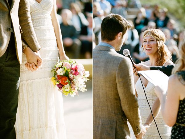 colorful-bouquet-exchanging-vows