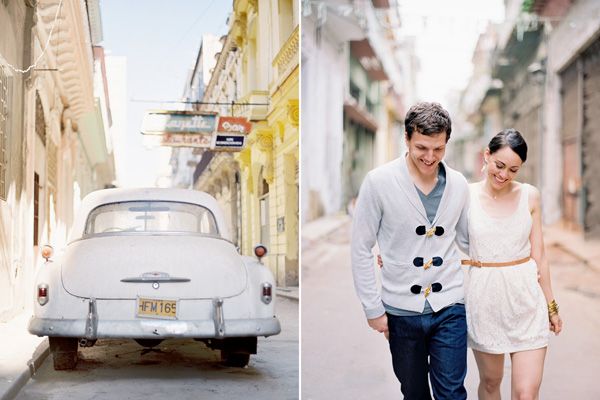 Cuba Vintage Car Couple