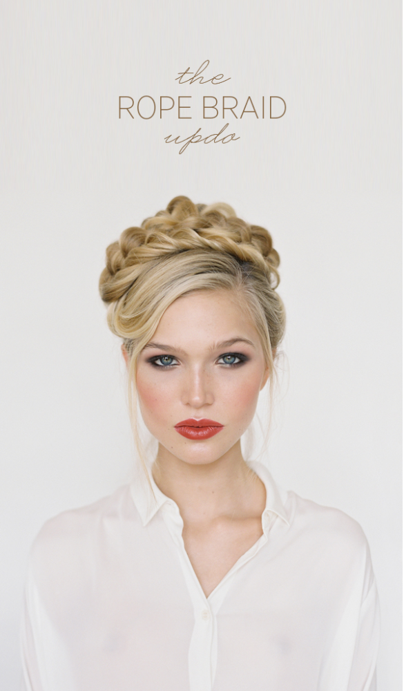 DIY Rope Braid Updo Wedding Hair Ideas