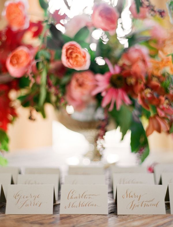 fall-weddings-escort-cards-gold-calligraphy-flowers