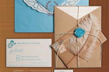 feather wedding invitations