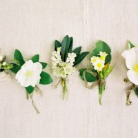 Garden Green And White Boutonnieres