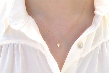 Tiny Sparkling Zirconia Gold Heart Necklace