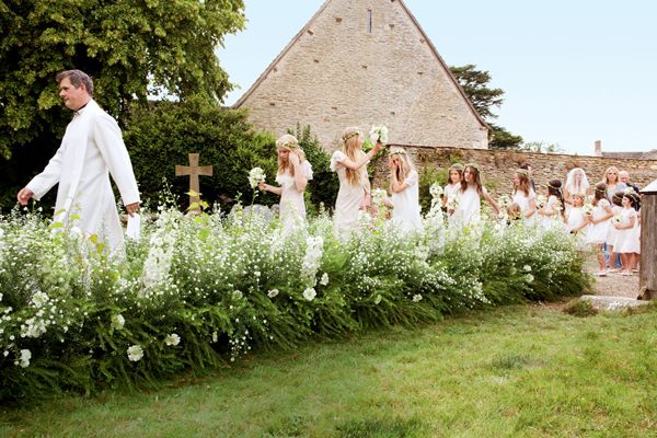 Kate Moss Wedding Party Entering Church English Village