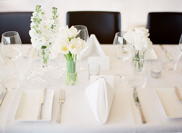 Simple White Reception Flowers