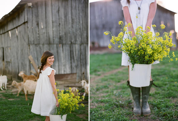 white cotton farm wedding dress 