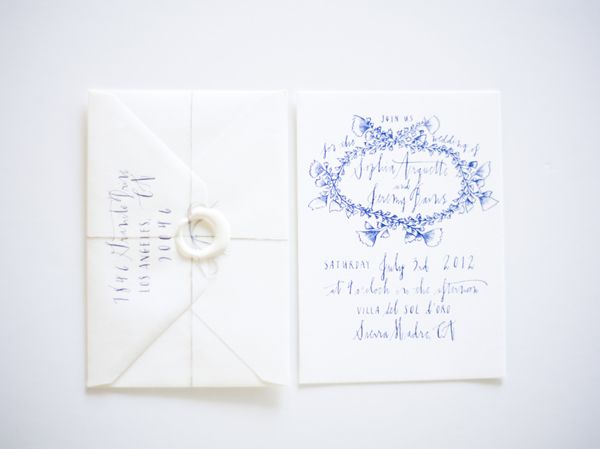 White Wedding Invitations Ideas Elegant Formal Black Tie Calligraphy