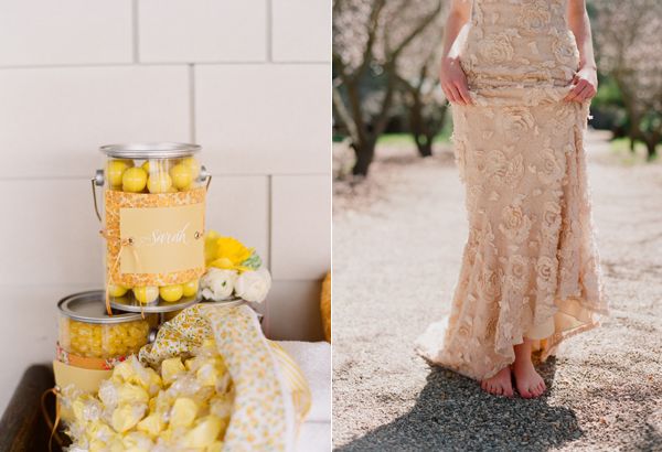 Yellow Candy Favors Floral Gown