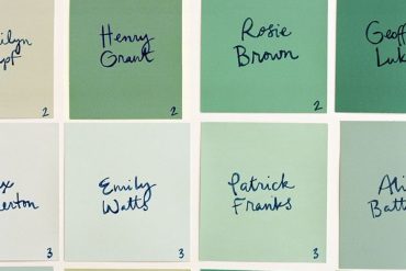 DIY Paint Chip Wedding Escort Cards