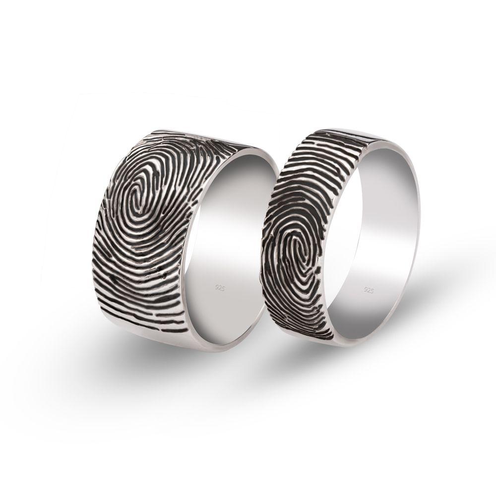 Fingerprint Couple Ring