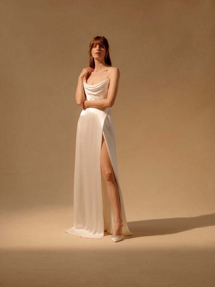 Vesta satin wrap dress from Markarian's fall 2022 collection