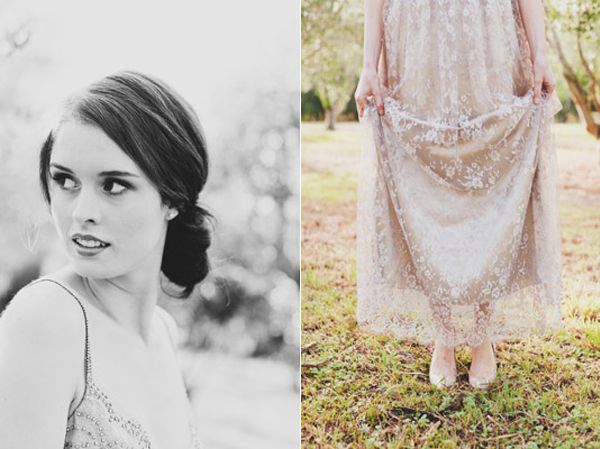 Classic Bride Lace Taupe Dress