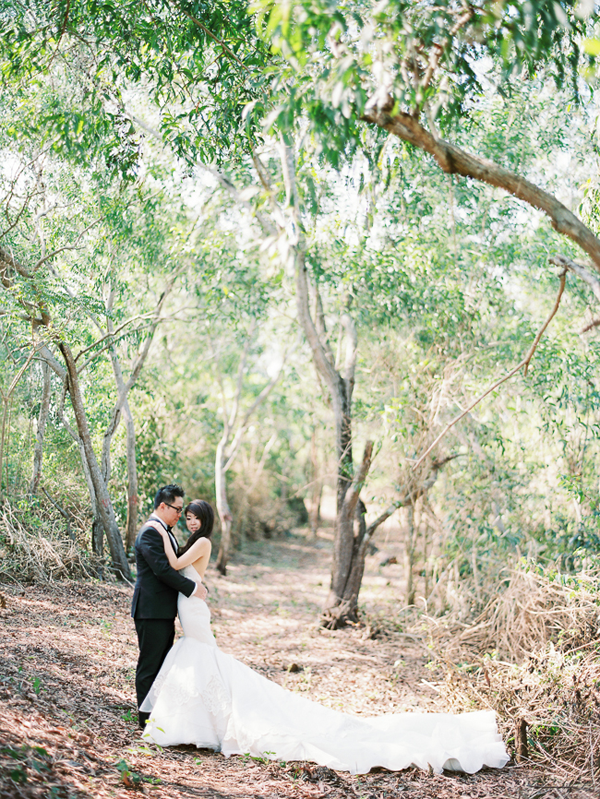 classic-white-modern-wedding-forest-trumpet-dress
