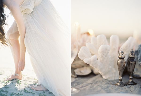 Coral Centerpiece Samuelle Couture Bhldn Barefoot Sandals Beach Wedding