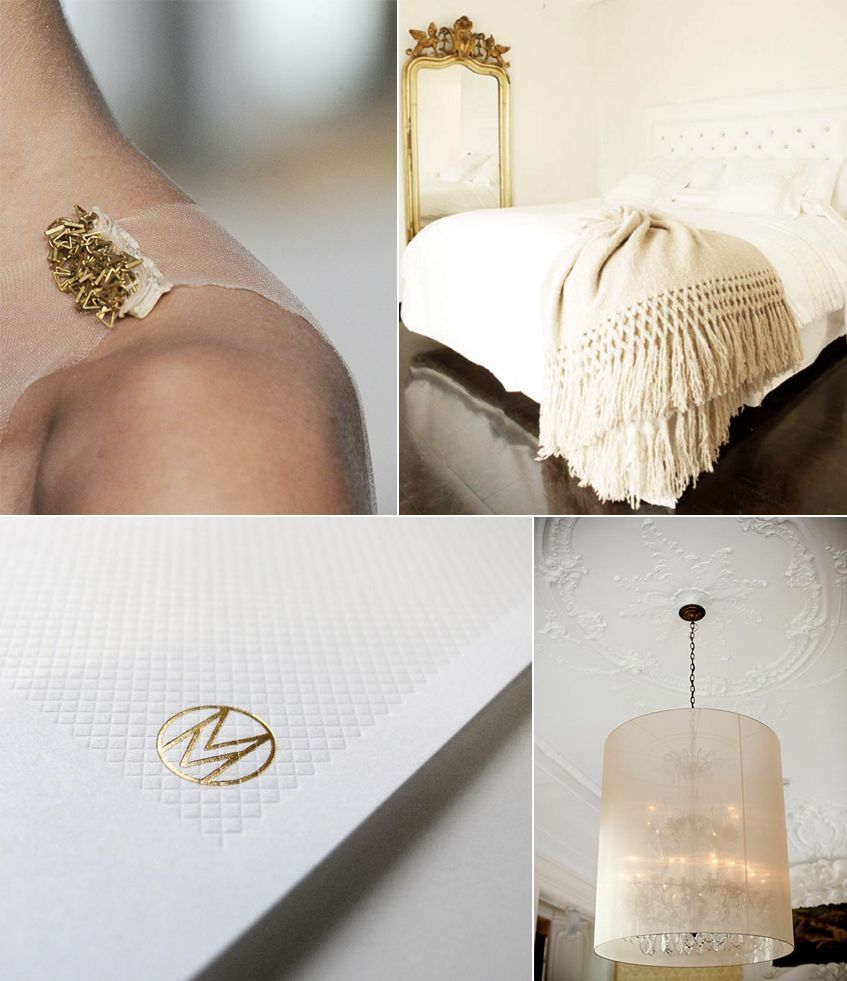 Elegant Modern Neutral White Gold Accents Wedding Ideas