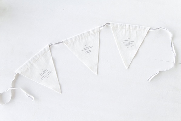 Linen Flag Banner Wedding Reception Decorations Clean White Simple