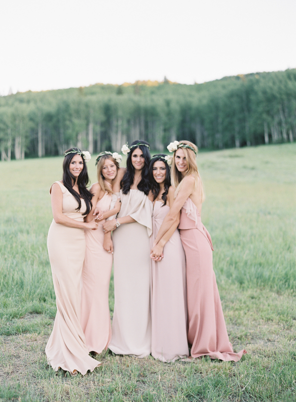 mismatched-pink-bridesmaids-dresses