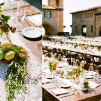 Natural Wedding Reception Decor Old California Tuscany Fruit Herbs