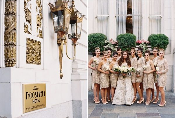 new-orleans-black-tie-wedding-bride-bridesmaids-elegant-gold-formal
