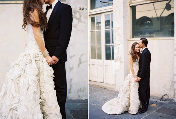 new-orleans-black-tie-wedding-elegant-wedding-bride-groom-formal-kiss