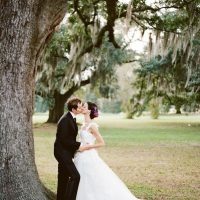 New Orleans French Quarter Wedding Bride Groom Moss Bachground