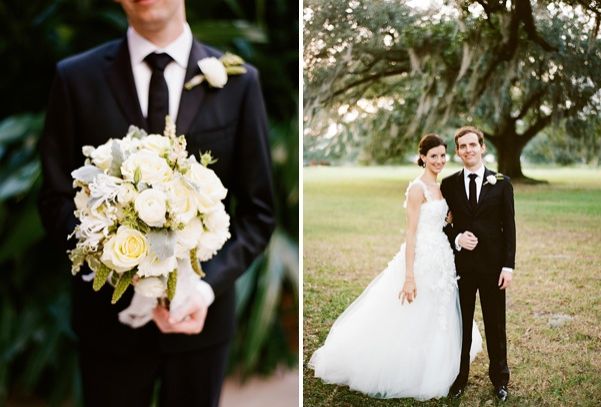 New Orleans French Quarter Wedding Yellow White Bouquet Bride Groom