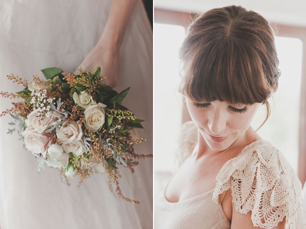 new-zealand-wedding-white-rose-bouquet-lace-sleeve-wedding-dress