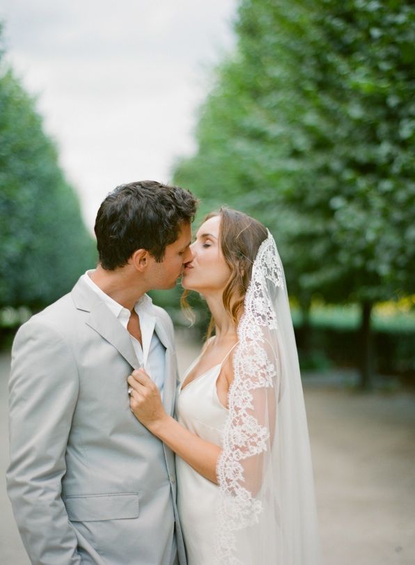 paris-wedding-gray-groom-suit-delicate-lace-veil