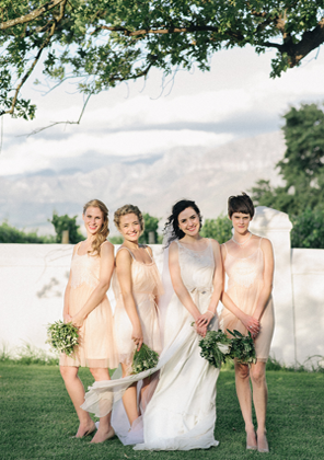 peach-bridesmaid-dresses-rustic-wedding