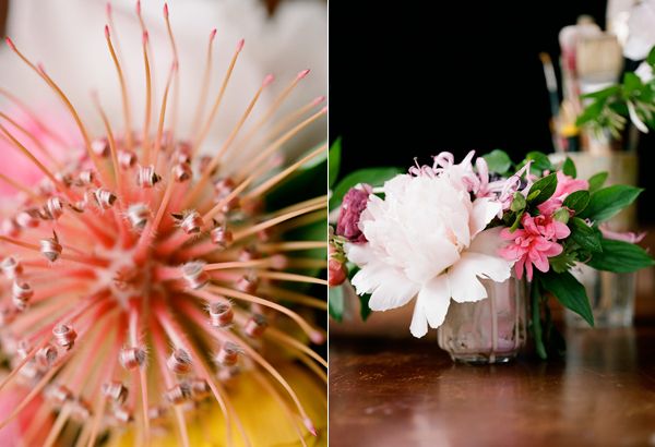Pincushion Protea Peony Azalea Pink Coral Wedding Flowers