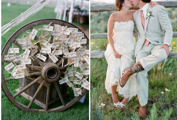 Wedding Cowboy Boots Wedding Wagon Wheel