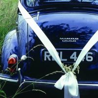 Wedding Ribbon On Car