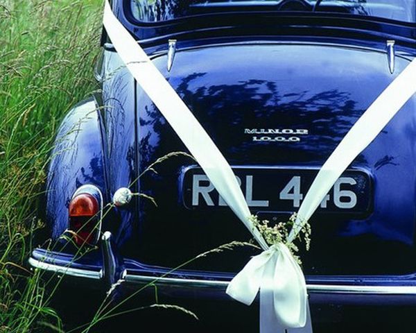 Wedding Ribbon On Car