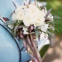 White Purple Wedding Bouquet