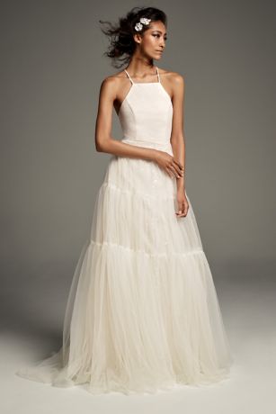 Halter tulle gown from White by Vera Wang collection PreOwned Wedding